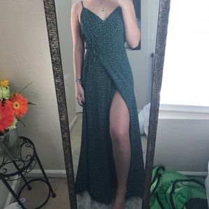 Green Spotted Maxi Dress